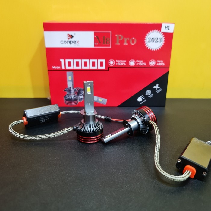 [Baru] Bohlam Led H1 55W 55 Watt 5500 Lumen Canbus Conpex M8 Pro Terbaru