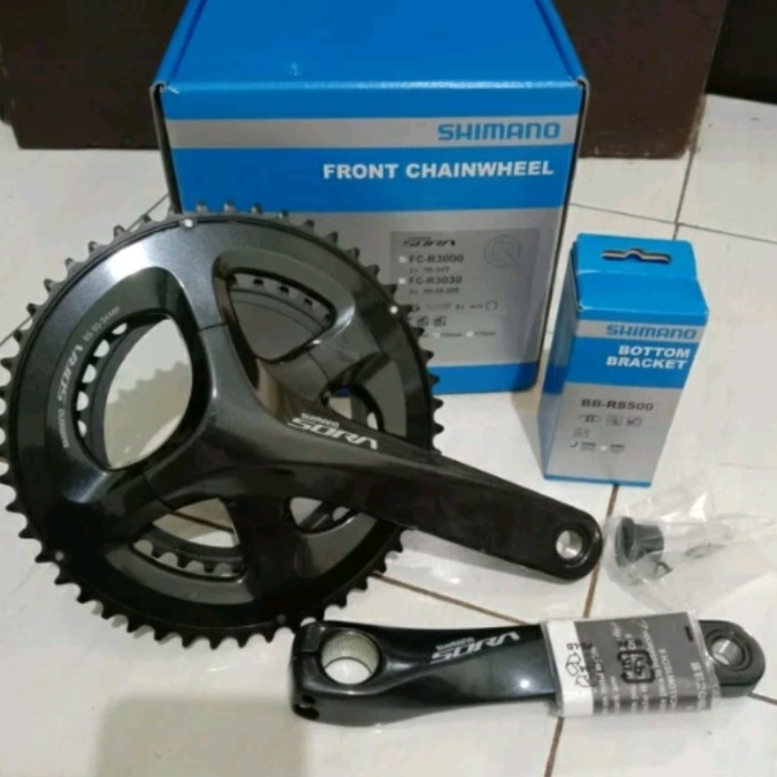 ✨Ori Crank Set Sepeda Shimano Sora 9 Speed Ht2 R3000 50-34T Berkualitas