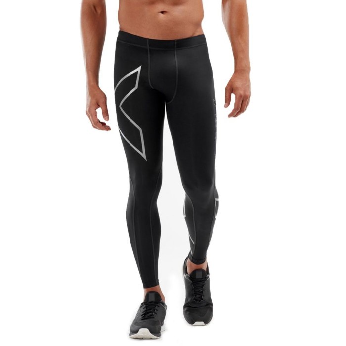 ✨New 2Xu Celana Legging Lari Original Pria Reflect Compression - Blk/Slv Terbatas