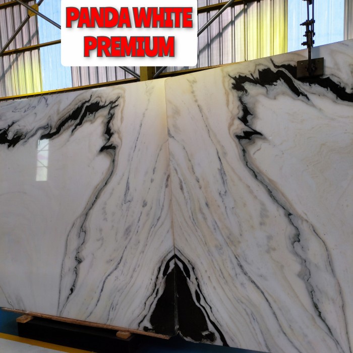✅Ori Marmer Panda White / Marmer Putih Lantai Dinding Top Table Terbaru