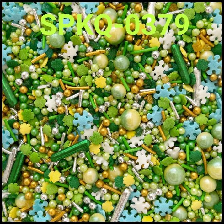 

HOT DEAL SPKQ-0379 SPRINKLES SPRINKLE SPRINGKEL 250GR HIJAU SNOWFLAKES FROZEN !!!!!!
