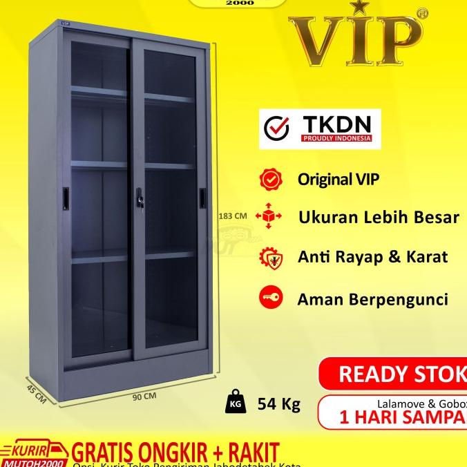 

[ Megaelektro99 ] Tkdn Vip V-602 Lemari Arsip Besi Pintu Sliding Kaca Terbaik