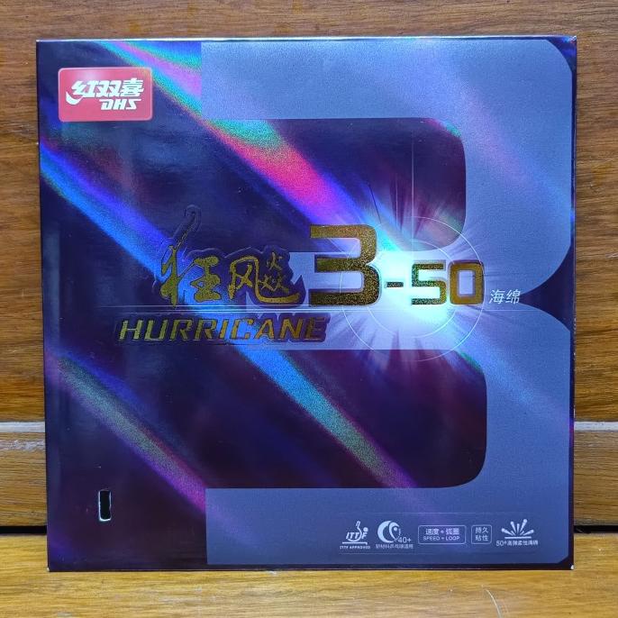 Karet Bet Pingpong Tenis Meja Dhs Hurricane 3-50 Original Kode 341