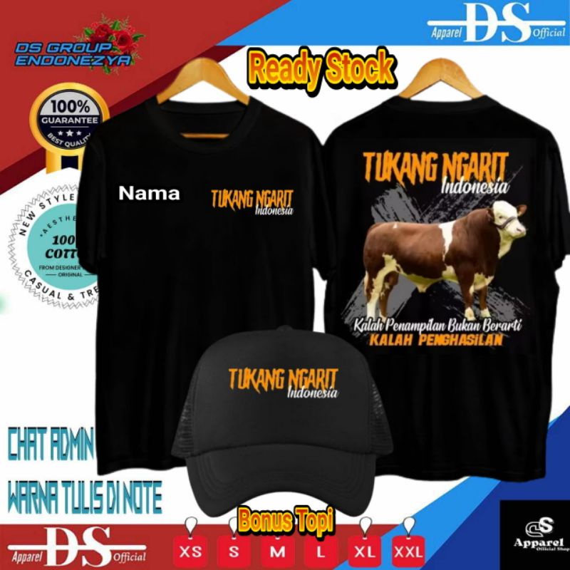 KAOS TUKANG NGARIT INDONESIA PETERNAK SAPI BISA REQUEST NAMA ~ COTTON COMBED
