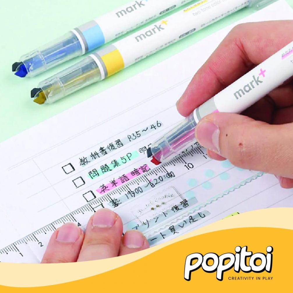 

Trendy KOKUYO Mark+ TWO TONE Color Highlighter Marker Pen !!