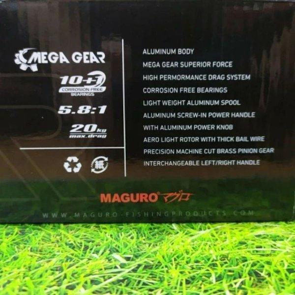 Reel Mega Gear Maguro Boxster Pancing Spinning  Power Handle Ril laut Ukuran 6000