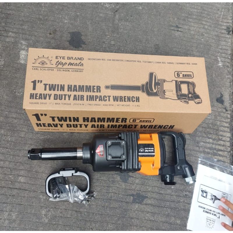 TWIN HAMMER HEAVY DUTY AIR IMPACT WRENCH 1" Tjap Mata