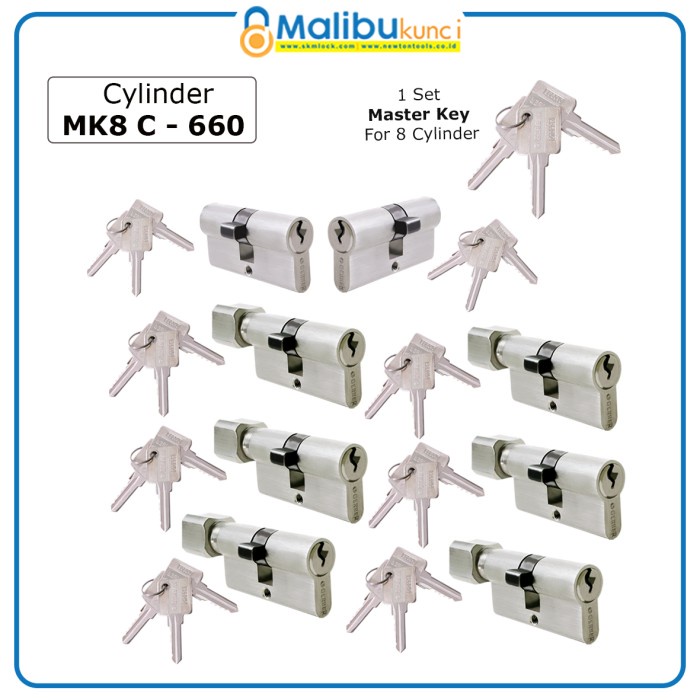 [Ori] Mk8 C-660 Cylinder 1Set / Silinder Pintu Cylinder Kunci Pintu/Gerber Limited