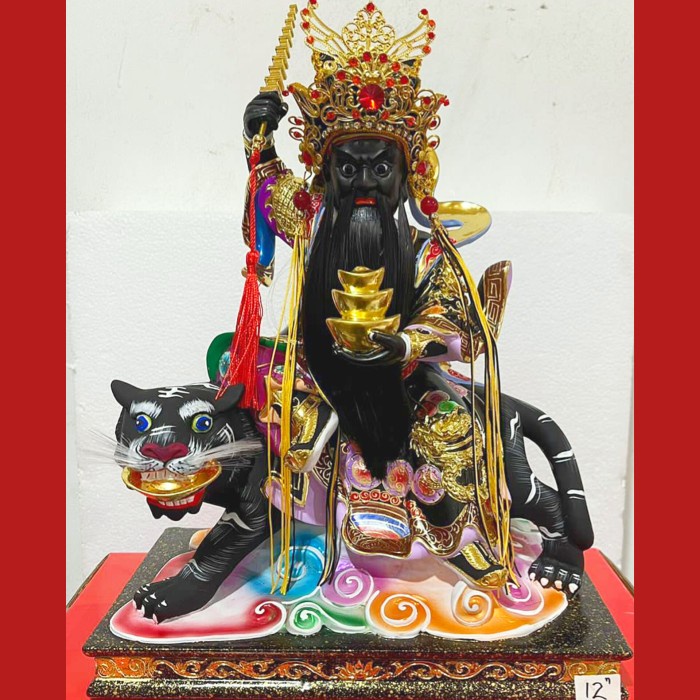 patung dewa rejeki hantatkong = zhao gong ming uk 12 inch kayu taiwan