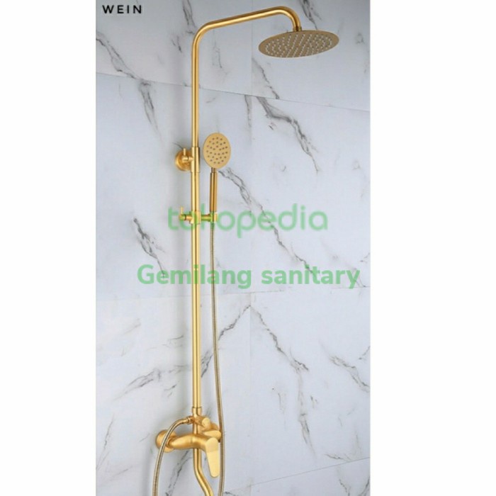[Ori] Shower Tiang Stainles Gold Emas Model Toto /Shower Column 3 Way Set Bisa Gojek
