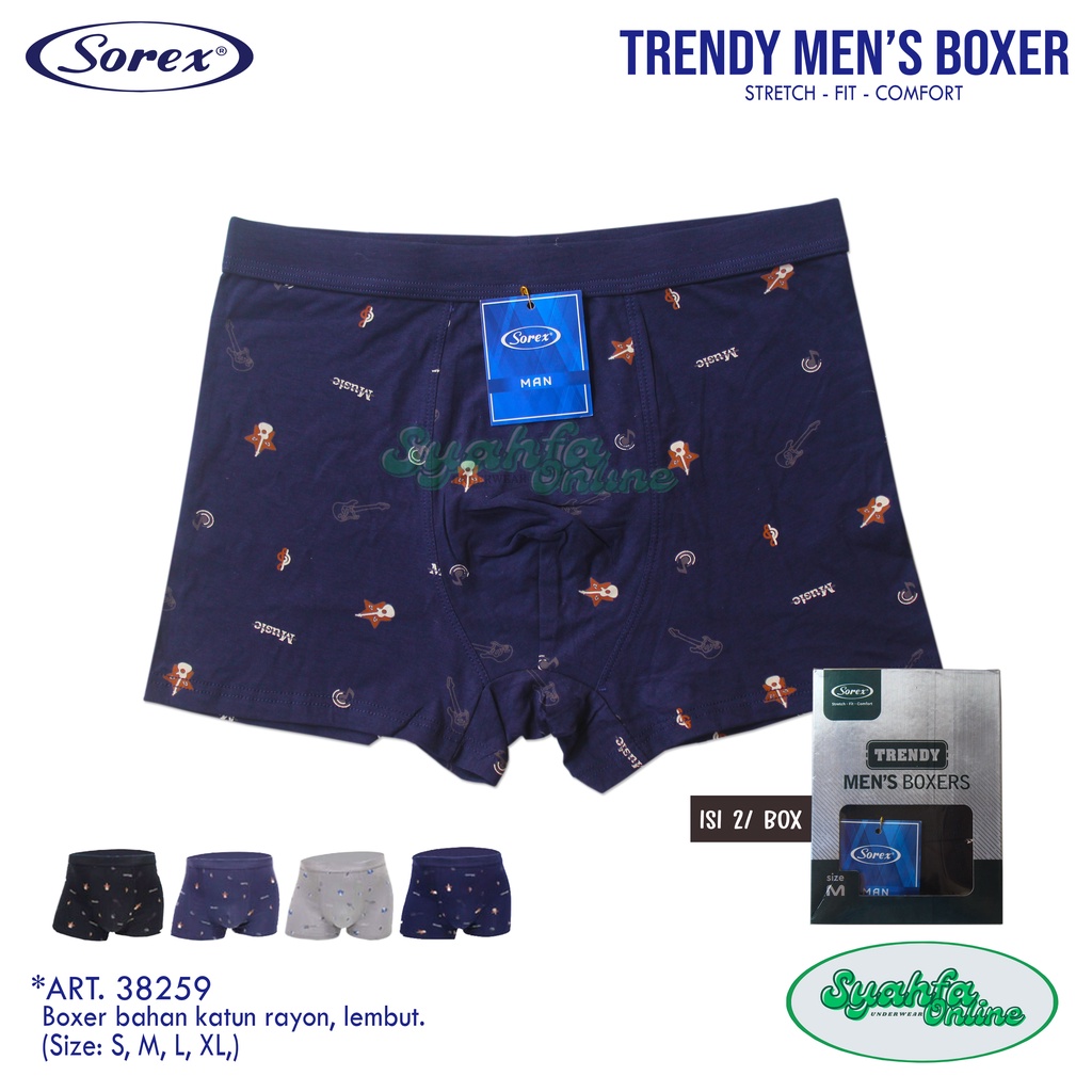 [2pcs] CD / Celana Dalam Boxer Pria SOREX-MEN’S 38259 / Sorex Man / Boxer Pria Dewasa / Cd Pria