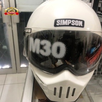 [New Ori] Helm Fullface Simpson Bandit M30 White Glossy Usa Eurofit Original Terbaru