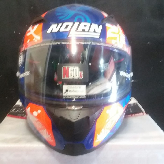 [New Ori] Helm Full Face Nolan N605 Gemini Reflica D.Petrucci 31 Cayman Blue Terbaru