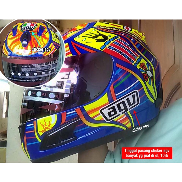 [New Ori] Helm Replica Motogp Vr46 Basic Dql Tinggal Pasang Sticker Agv Bagus Limited