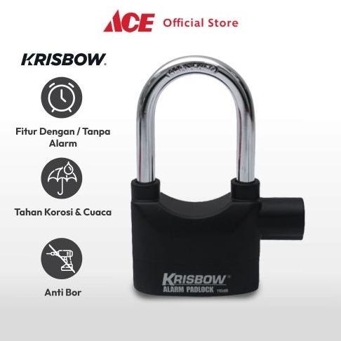 Sale Now Ace - Krisbow Gembok Heavyduty Dengan Alarm - Hitam Terbaik