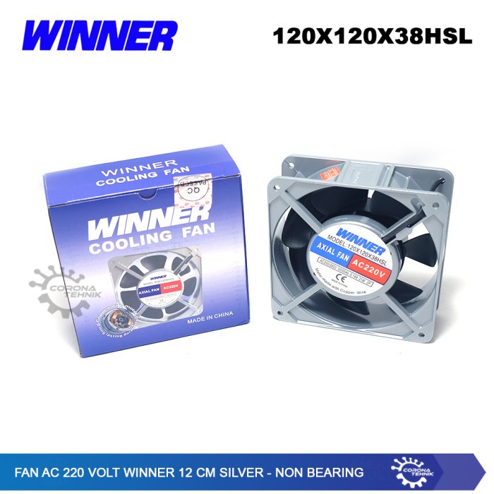 Fan AC 220 Volt Winner 12 cm Silver - Non Bearing star