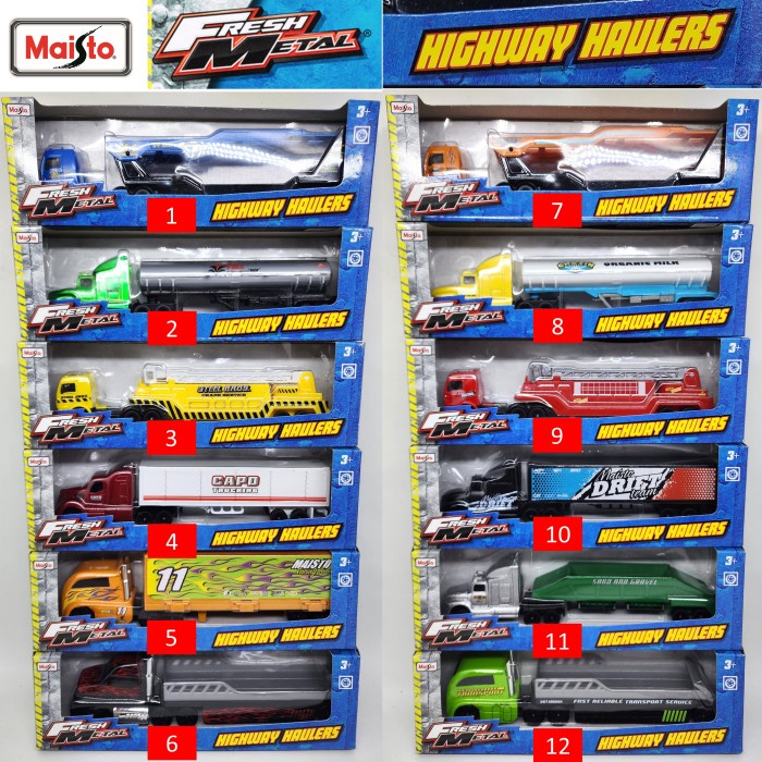 PROMO DIECAST MINIATUR TRUK FRESH METAL HIGHWAY HAULERS MAISTO 1:87 TERBARU