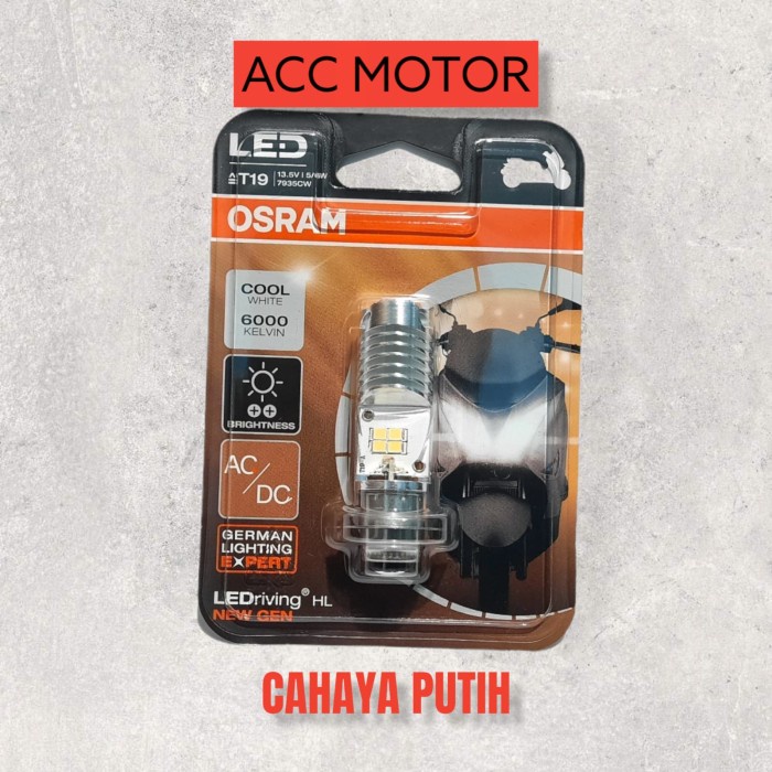 Lampu Motor LED Kawasaki Edge Osram New Gen T19 AC DC 6000K Putih best