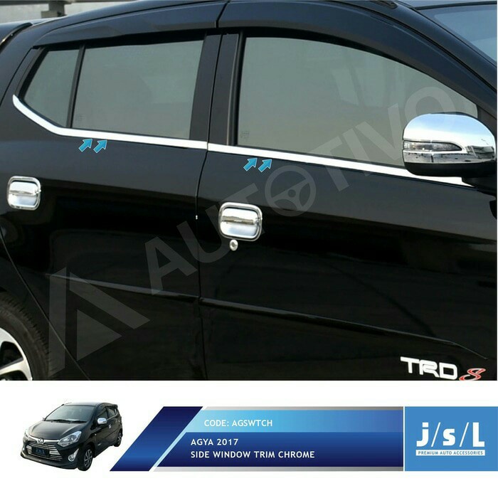 Toyota Agya List Kaca Samping/Side Window Trim Chrome best