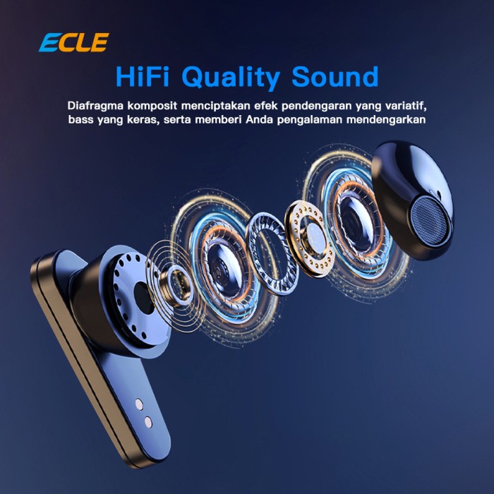 Ecle X15 Tws Headset Hifi Stereo Wireless Earphone