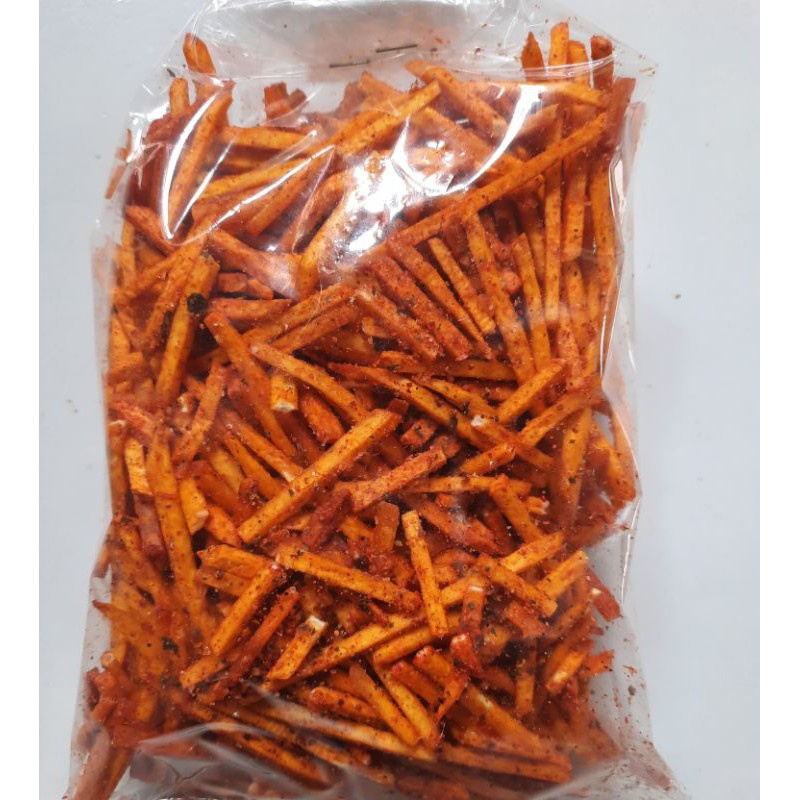 

Keripik/ stik talas pedas daun jeruk kemasan 250 gr