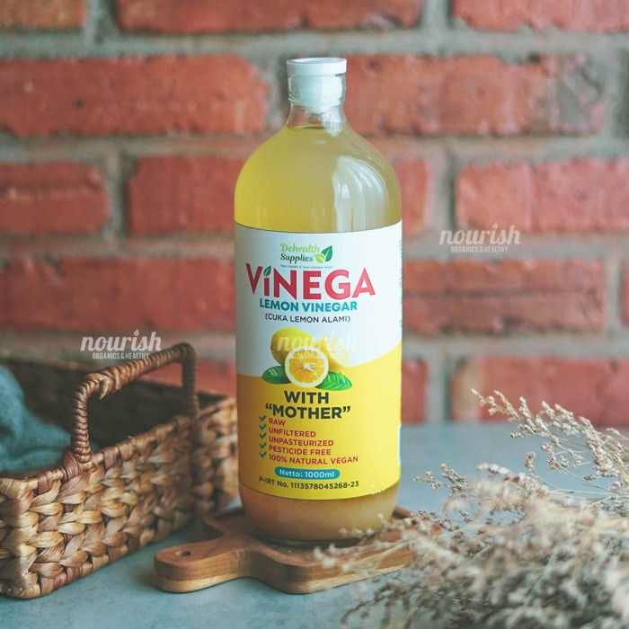 

Terlaris Vinega, Lemon Vinegar with Mother / Cuka Lemon alami 1 L SALE