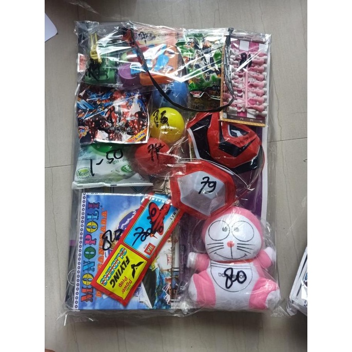 LOTRE PASANGAN BERHADIAH MAINAN, isi 80 kupon, mainan jadul, grosir.