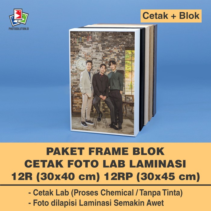 Promo Paket Cetak 12R 12Rp Laminasi Frame Foto Blok - Photo Block