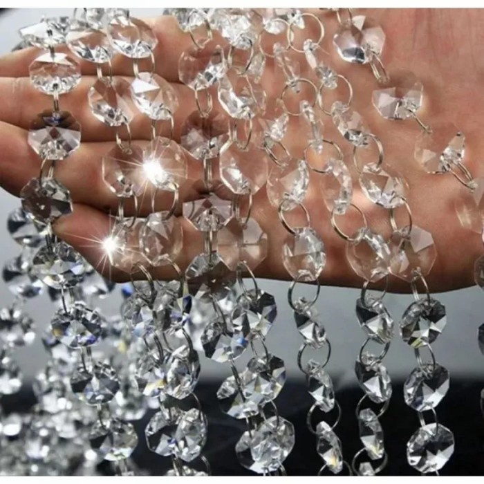 

READY Tirai Manik Manik Kawat 10M Crystal Roll Beads Plain