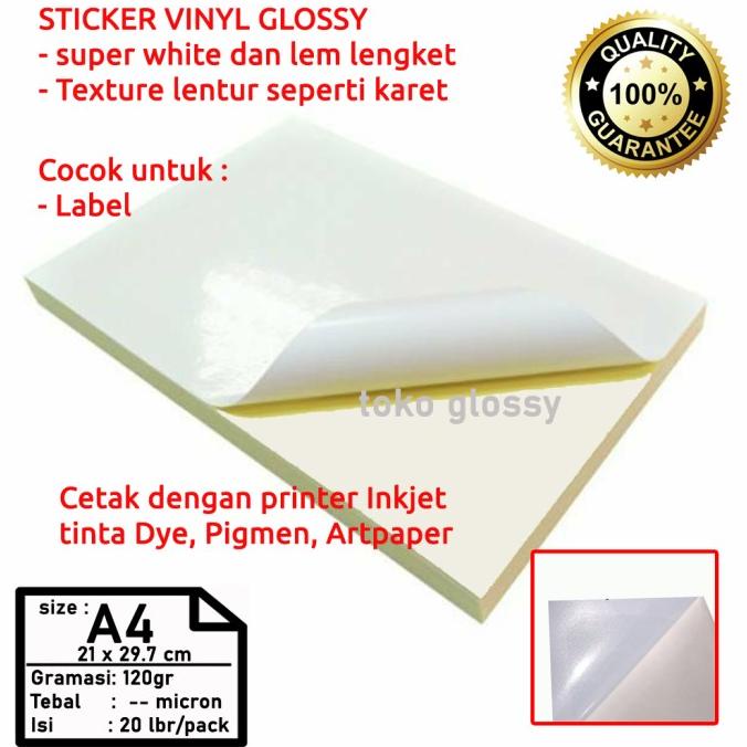 

Sticker Vinyl Glossy A4 (Pvc Vinil) Kode 633