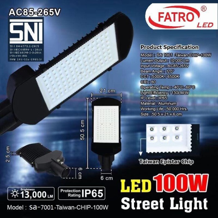 Promo Lampu Jalan 100 Watt Led Pju Led 100W Fatro Epistar Led Sni