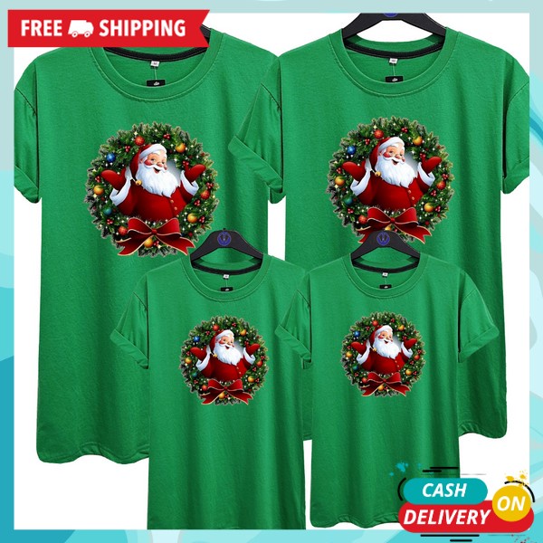 Pakaian Natalan Modern Kaos Natal Santa Claw Snow Kaod Santai Bsju Rohani Kristen Khatolik Seragam G