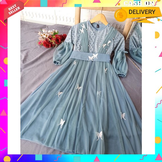 Terlaris (Cod) Lesty Dress Anak Tanggung 12 13 14 Tahun /Gamis Anak Tanggung Termurah / Gamis Abg Ld