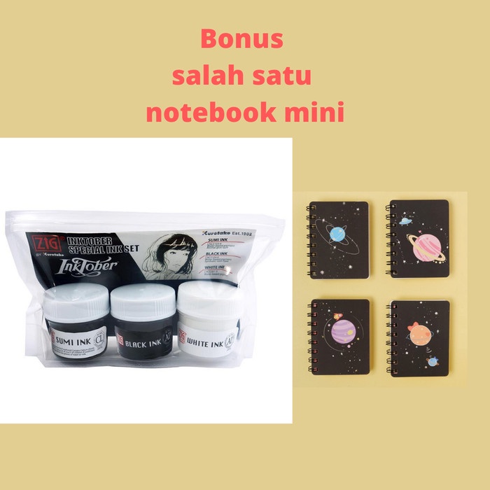 

Baru Kuretake Zig Inktober 3Pcs Ink Set Iktb20/Ik3V Hemat