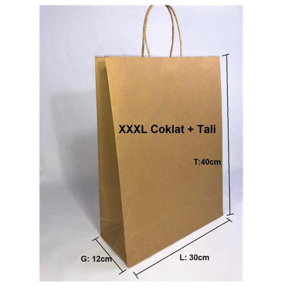 

Best! Paperbag SOS XXXL Coklat tali 10 pcs 30x12x40cm