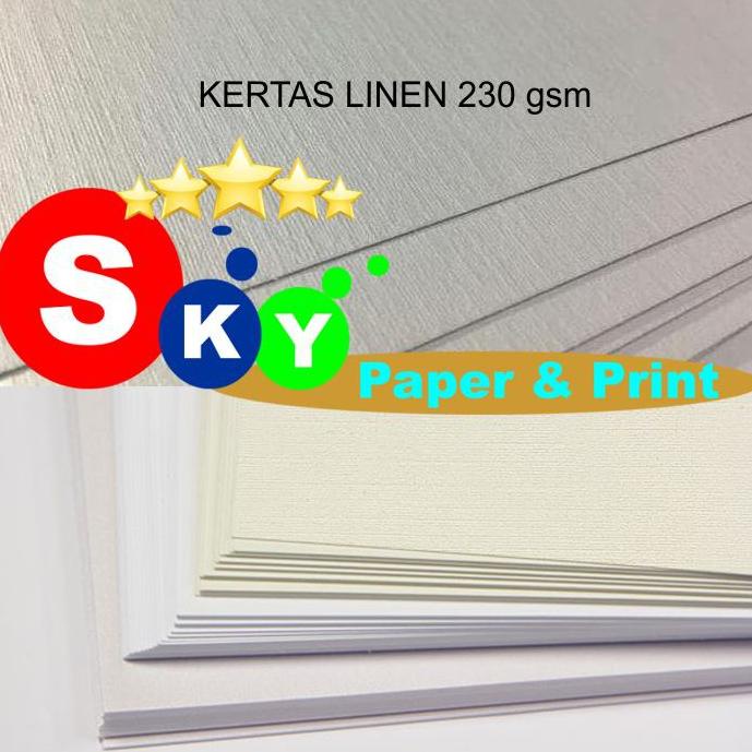 

Kekinian - Kertas karton linen 230 gram A4 isi 20 lembar Skyprint ,,