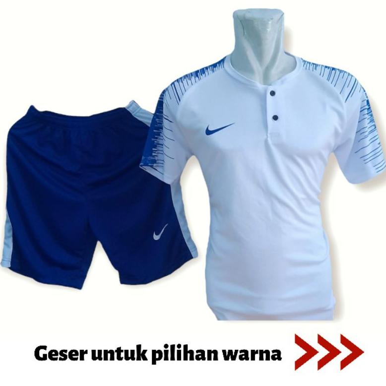 Promo - Jersey futsal kancing dewasa Setelan baju dan celana kaos sepak bola tim   bahan Dryfit warn