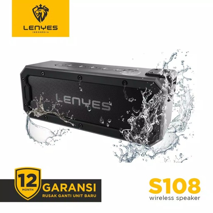 Speakerbluetooth Lenyes S108 Original 100% Waterproof Wireless Speaker