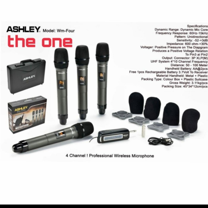 MIC WIRELESS SHURE X1 4 MIC PEGANG + KOPER