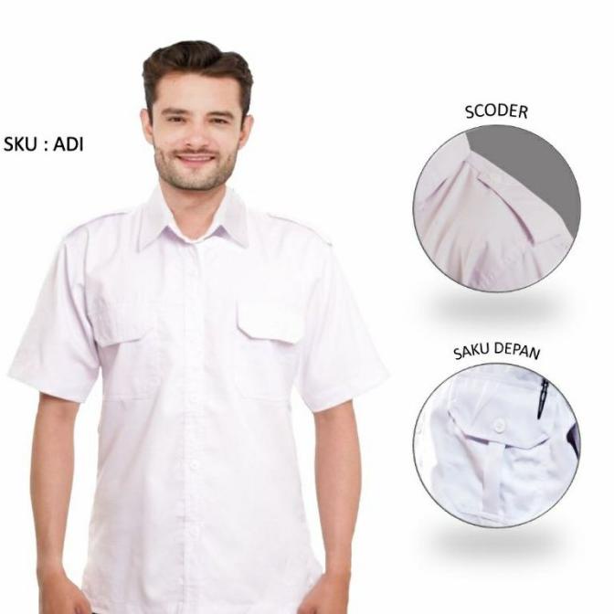 seragam guru sergam pns baju guru putih polos baju lapangan baju PNS