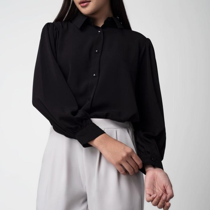Benhill Kemeja Wanita "Seori" Lengan PanjangPuff Black 251