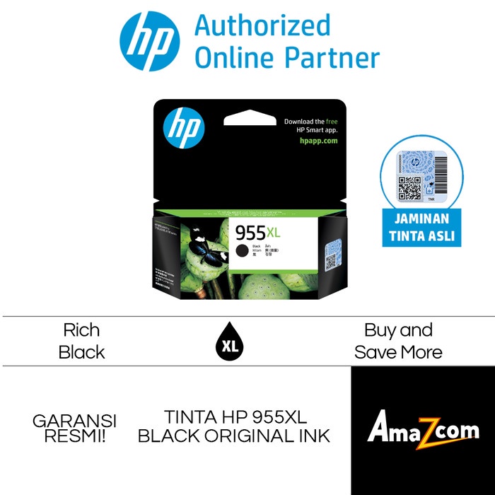 

TINTA HP 955XL BLACK ORIGINAL CARTRIDGE 955 L0S72AA PRINTER 7720 7740