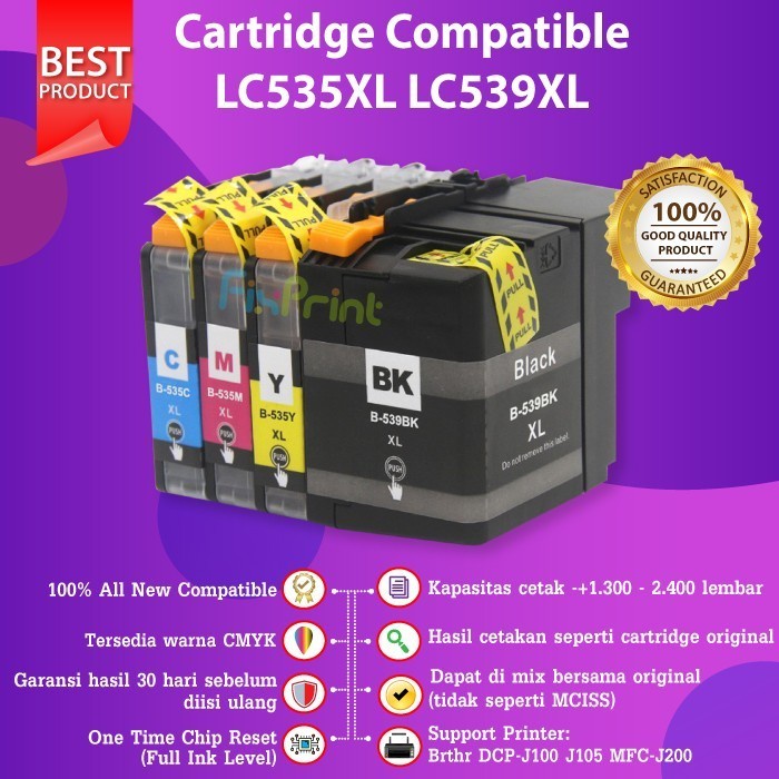 

CARTRIDGE TINTA LC535XL LC 535XL-C BRTHER DCP-J100 J105 MFC-J200 CYAN