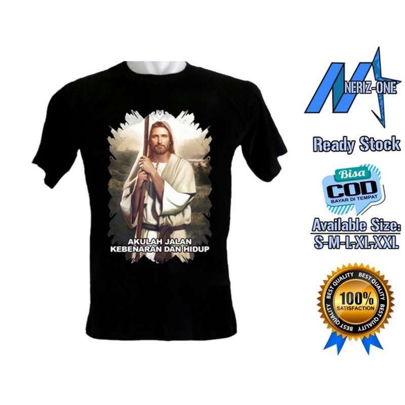 KAOS DISTRO YESUS AKULAH JALAN KEBENARAN DAN HIDUP UNISEX ~ BAHAN KATUN