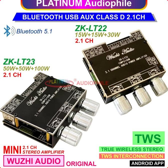 Bluetooth 5.1 Amplifier Class D 2.1 CH Class D Amplifier ZK-LT23 Termurah