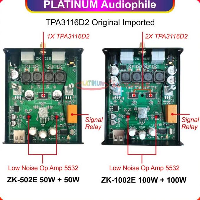 TPA3116 Amplifier Class D Bluetooth 5.0 TPA3116D2 ZK-502E ZK-1002E |Bagus|Top