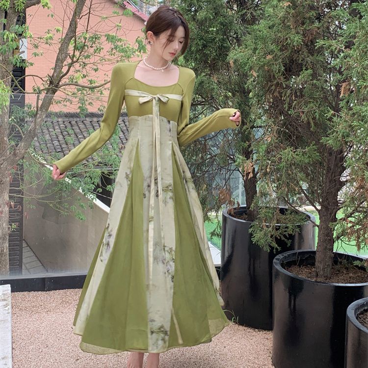 Gaun Hanfu Wanita Tiruan Tradisional Gaya Tiongkok Baru