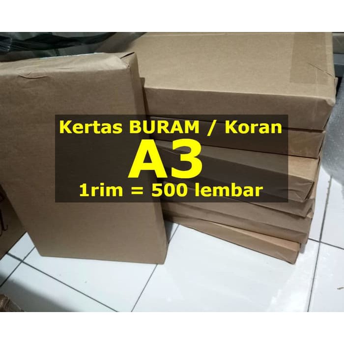 

A3 Kertas Buram Koran A 3 1 Rim 500 Lembar Polos