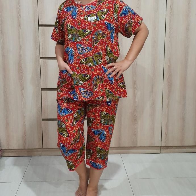 Setelan Celana 3/4 merk Kencana Ungu Label MERAH