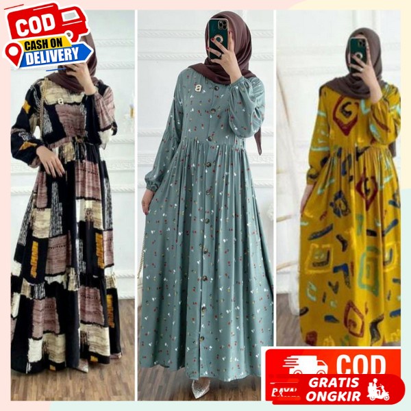 Drese Jumbo Kekinian Ghames Perempuan Remaja Juba Wnita Muslimah Hamis Famis Gasim Simple Elegan Pak